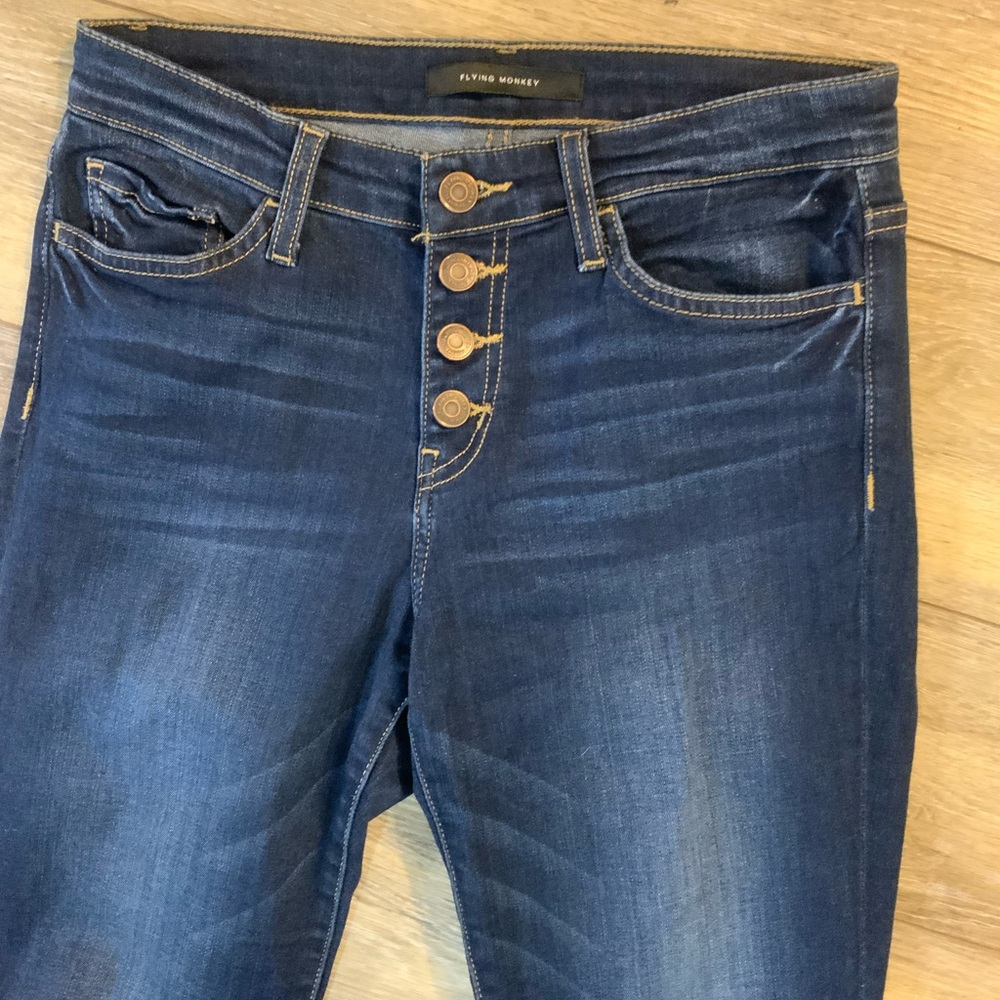 Flying Monkey Deep Indigo Flare Jeans. Size 27 - Picture 3 of 5